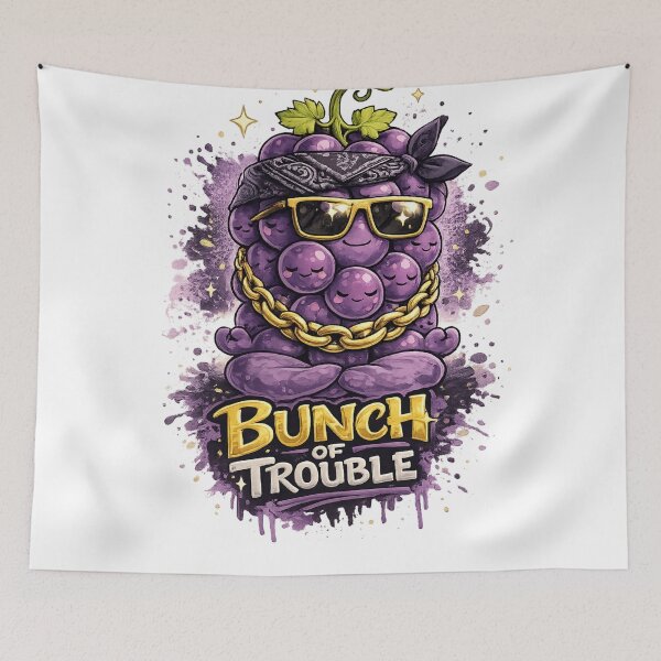 Item preview, Bunch Of Trouble Gangsta Grapes Gold Chain Funny Design designed and sold by irfanshikh.