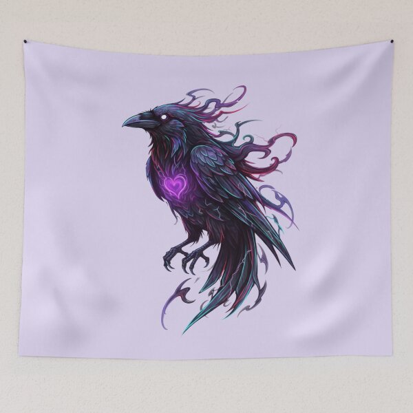 Item preview, Neon Raven Gothic Bird - Dark Fantasy Art designed and sold by Exquisite Design Studio „Paculówka”.