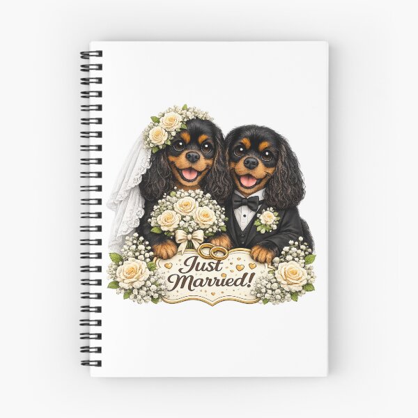 Item preview, Just married Black and Tan/Black and Tan Cavaliers designed and sold by SpottyRainbow.