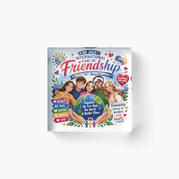 Item preview, International Day of Friendship Sticker – Together We Can Make the World a Better Place designed and sold by Artisan Finds Online.