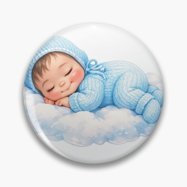 Item preview, ​Cute Sleeping Baby Boy on Cloud Watercolor Sticker designed and sold by KeerthiCuteFind.