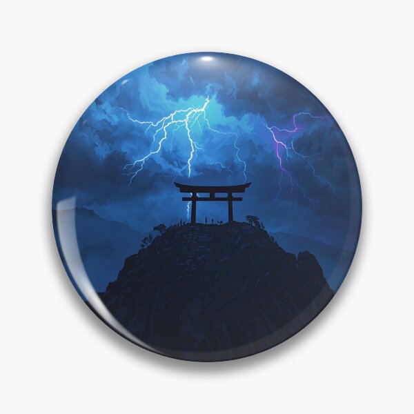 Item preview, Storm Shrine Mountain Pass — Japanese Landscape Art designed and sold by Tokyo Neo Noir Collective .