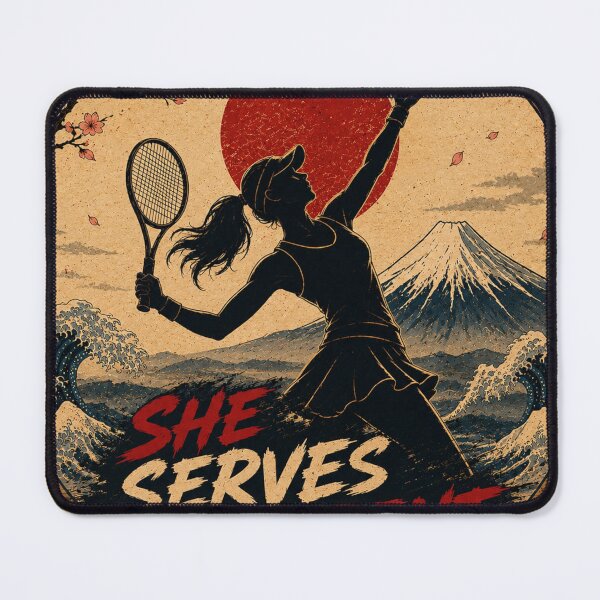 Item preview, She Serves Different Japanese Ukiyo-e Tennis Sticker/T-Shirt Art designed and sold by Locker39.