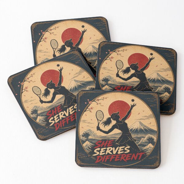 Item preview, She Serves Different Japanese Ukiyo-e Tennis Sticker/T-Shirt Art designed and sold by Locker39.