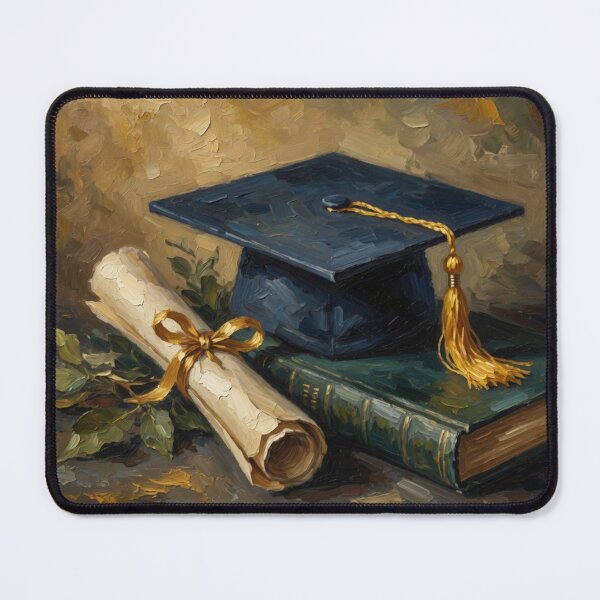Item preview, Graduation Cap Diploma Book Oil Painting designed and sold by Pioneer Spirit Market.