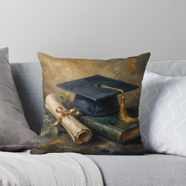 Item preview, Graduation Cap Diploma Book Oil Painting designed and sold by Pioneer Spirit Market.