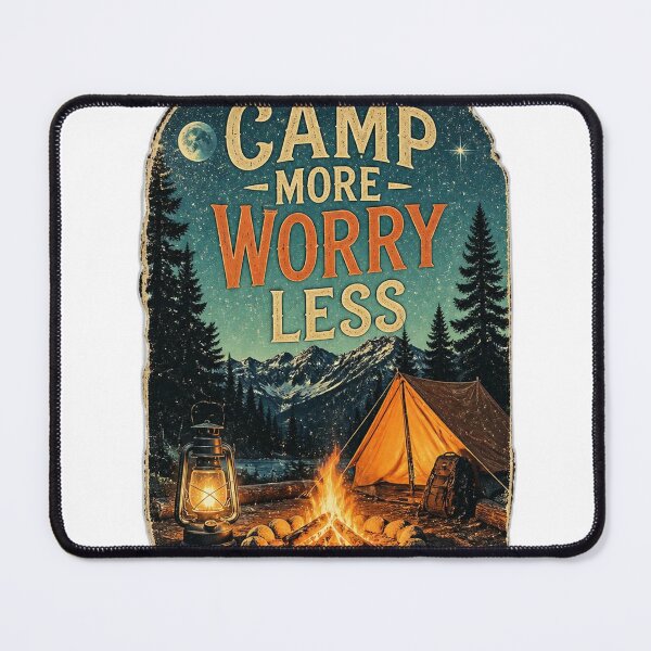 Item preview, Campfire Nights & Mountain Views – Vintage Camping T-Shirt designed and sold by MJ-by-Dharan.