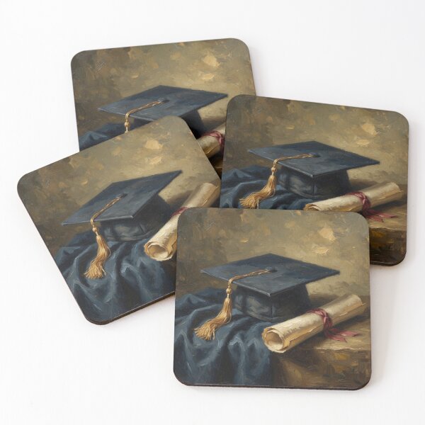 Aperçu de l'œuvre Graduation Cap and Diploma Oil Painting créée et vendue par Pioneer Spirit Market.