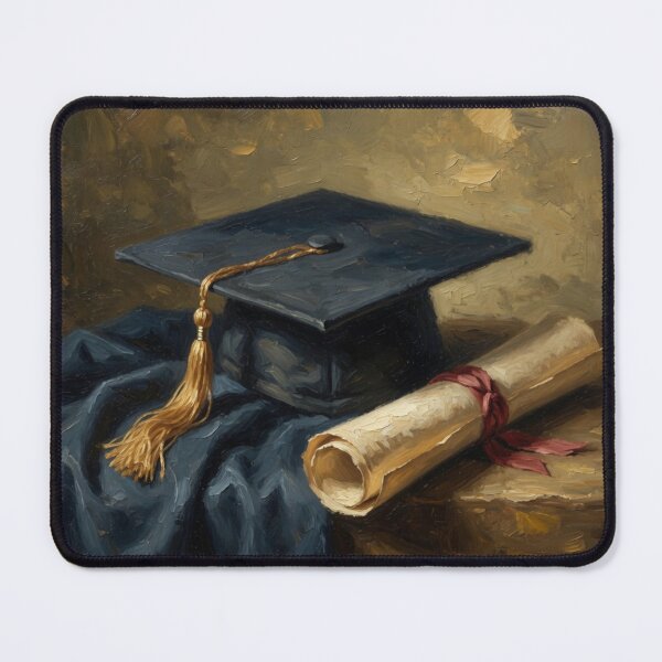 Item preview, Graduation Cap and Diploma Oil Painting designed and sold by Pioneer Spirit Market.