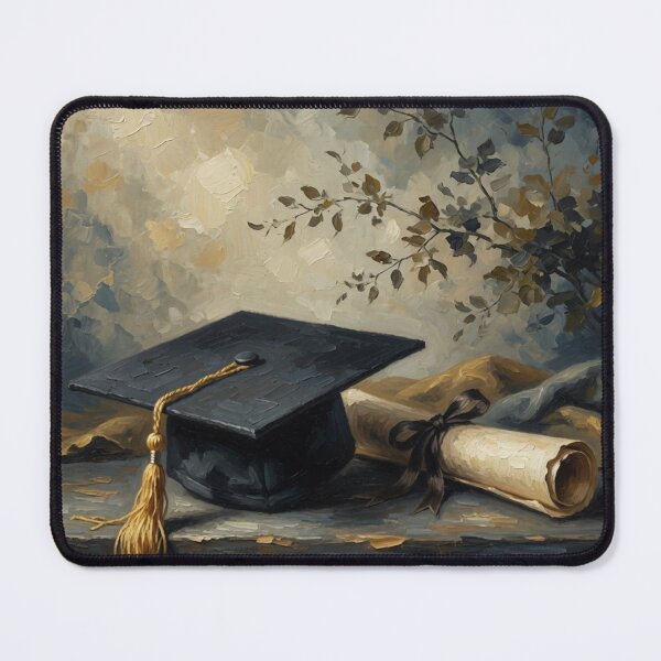 Item preview, Graduation Cap and Diploma Oil Painting designed and sold by Pioneer Spirit Market.