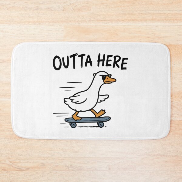 Item preview, Outta Here – Funny Skateboarding Duck with Sunglasses  designed and sold by cladeart.