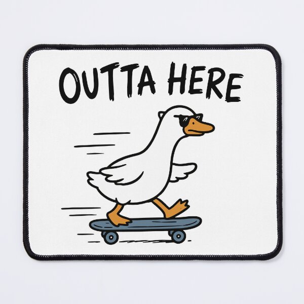 Item preview, Outta Here – Funny Skateboarding Duck with Sunglasses designed and sold by cladeart.