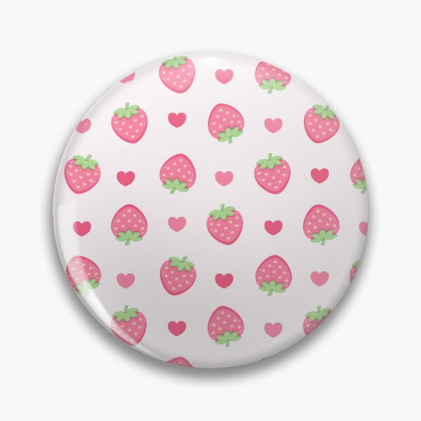 Item preview, Cute Strawberry & Heart Pattern – Kawaii Pastel Seamless Strawberry designed and sold by stylishdzign.