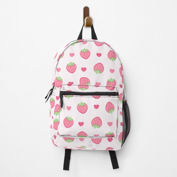 Item preview, Cute Strawberry & Heart Pattern – Kawaii Pastel Seamless Strawberry designed and sold by stylishdzign.