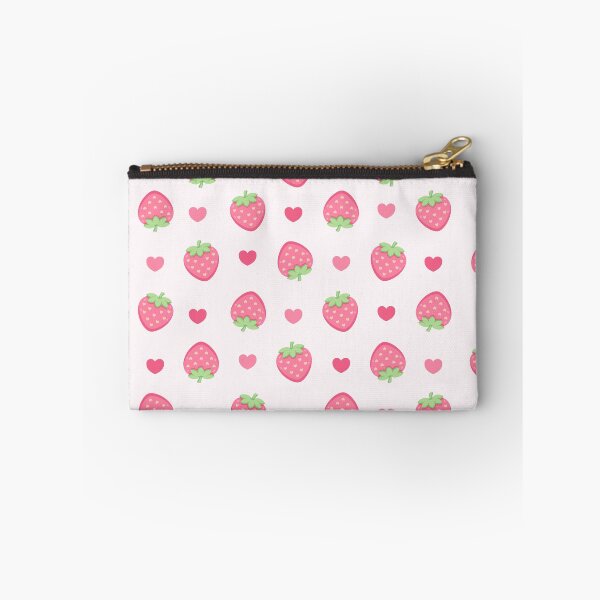 Item preview, Cute Strawberry & Heart Pattern – Kawaii Pastel Seamless Strawberry designed and sold by stylishdzign.