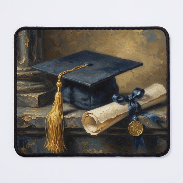 Item preview, Graduation Cap Diploma Oil Painting designed and sold by Pioneer Spirit Market.