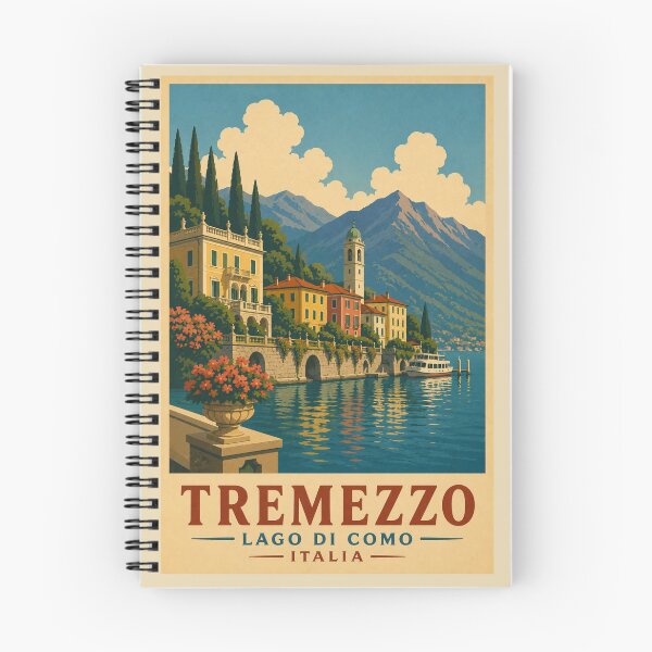Item preview, Tremezzo Italy – Vintage Travel Poster Art designed and sold by Passegiata Prints.