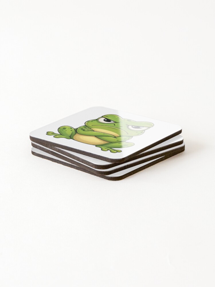 Thumbnail 4 of 5, Coasters (Set of 4), Grumpy Frog designed and sold by Pond21.