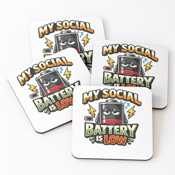Item preview, My Social Battery Is Low T-Shirt | Funny Introvert Battery Graphic Tee designed and sold by CreativeNest Prints.
