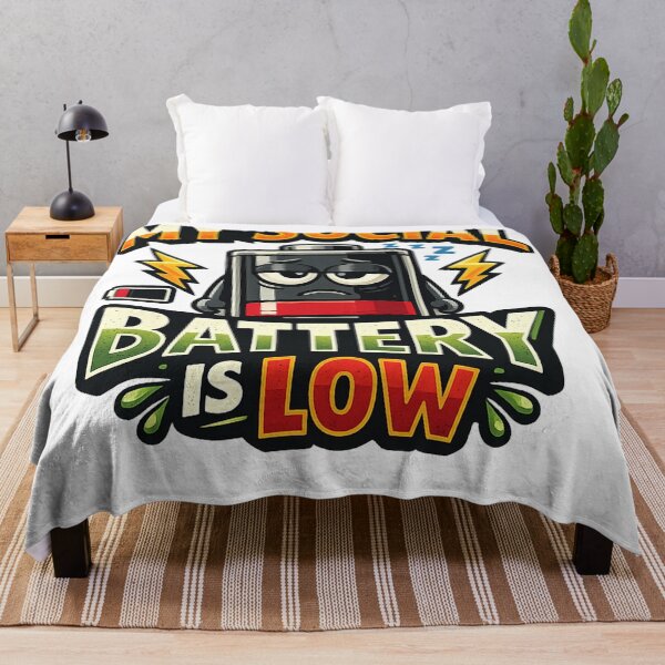 Item preview, My Social Battery Is Low T-Shirt | Funny Introvert Battery Graphic Tee designed and sold by CreativeNest Prints.