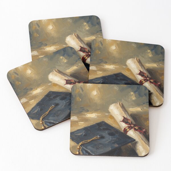 Aperçu de l'œuvre Graduation Cap and Diploma Oil Painting créée et vendue par Pioneer Spirit Market.