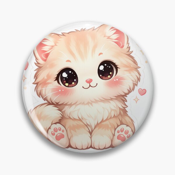 Item preview, Cute Kawaii Fluffy Cat Sticker | Adorable Pastel Kitten Die Cut Sticker designed and sold by KeerthiCuteFind.
