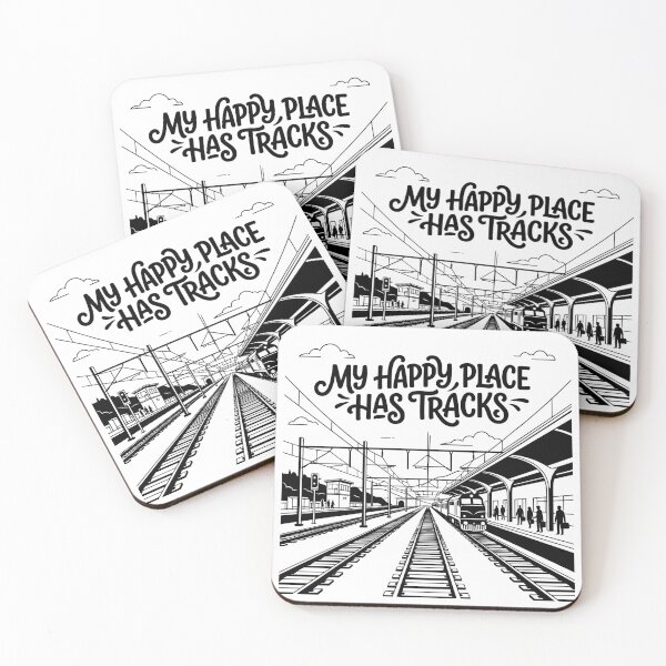 Item preview, My Happy Place Has Tracks | Funny Train Lover Railroad Gift designed and sold by Sekla-Studio.