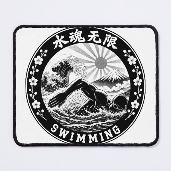 Item preview, Suikon Mugen Infinite Soul Japanese Kamon Swimming Sticker/T-Shirt Art designed and sold by Locker39.