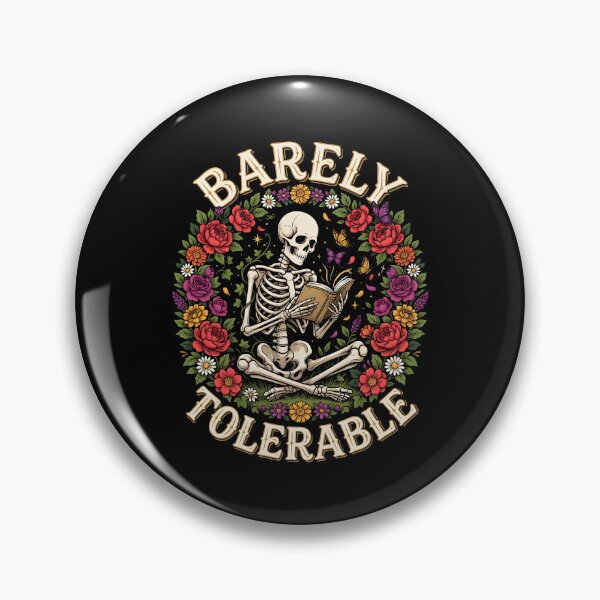 Item preview, Barely Tolerable Book Lover Quote with Floral Bookish Aesthetic designed and sold by Redgiant87x.