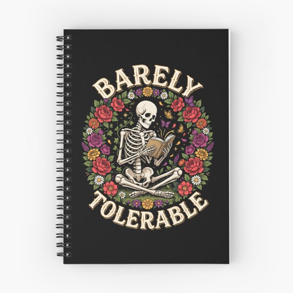 Item preview, Barely Tolerable Book Lover Quote with Floral Bookish Aesthetic designed and sold by Redgiant87x.