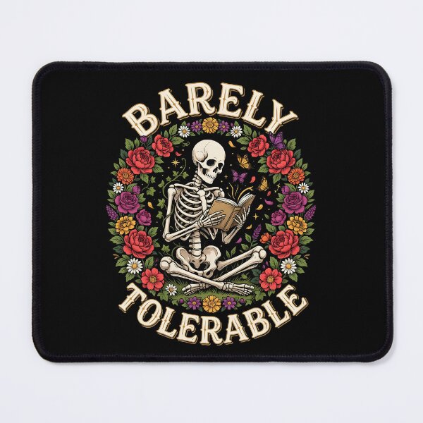 Item preview, Barely Tolerable Book Lover Quote with Floral Bookish Aesthetic designed and sold by Redgiant87x.