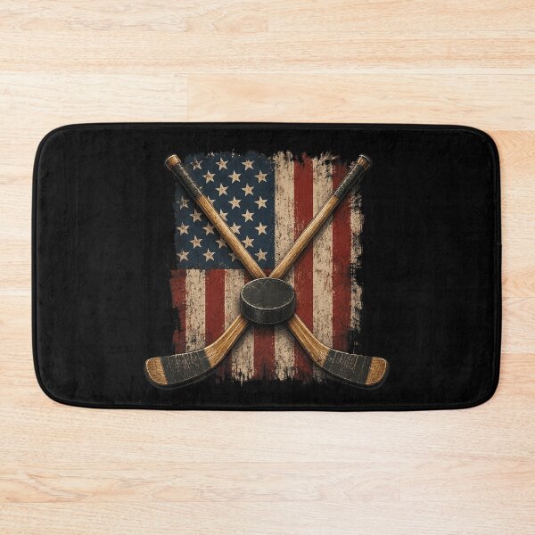 Item preview, USA Flag Hockey Stick Ice Hockey Patriotic American Flag designed and sold by OlakunleOloroz.
