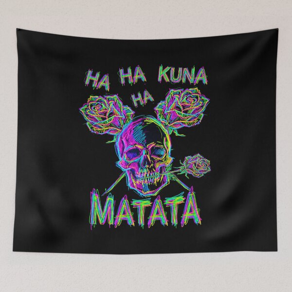 Item preview, Funny Skull Neon Glitch Art Ha Ha Kuna Matata Dark Humor designed and sold by Carpediemdeluxe.