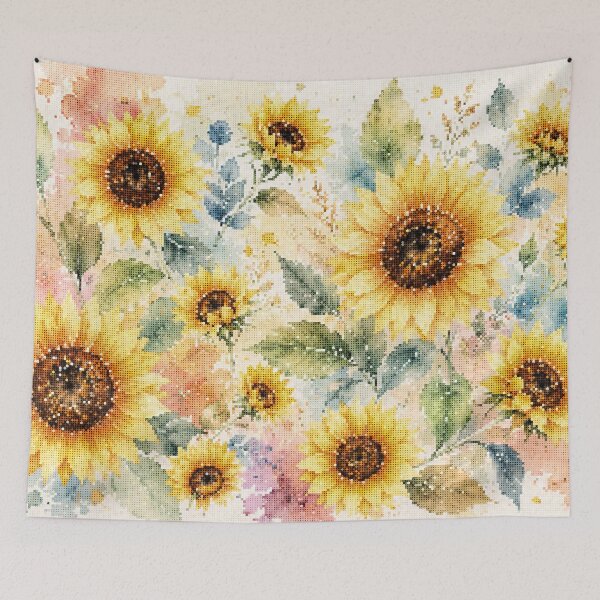 Item preview, Sunflower Bloom in Geometric Watercolor designed and sold by A-C-G.
