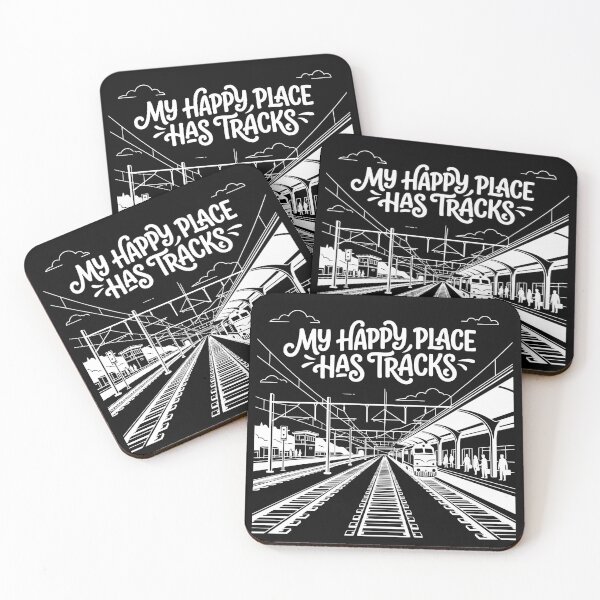 Item preview, My Happy Place Has Tracks | Funny Train Lover Railroad Gift - White designed and sold by Sekla-Studio.