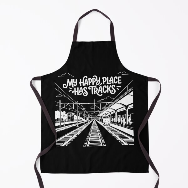 Item preview, My Happy Place Has Tracks | Funny Train Lover Railroad Gift - White designed and sold by Sekla-Studio.