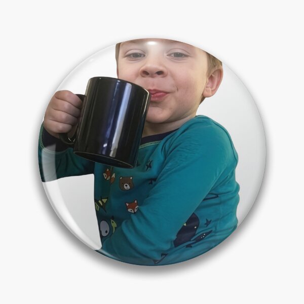 Item preview, Gavin Holding Mug Meme - Classic Forced Smile Reaction Kid designed and sold by XIKEXI.