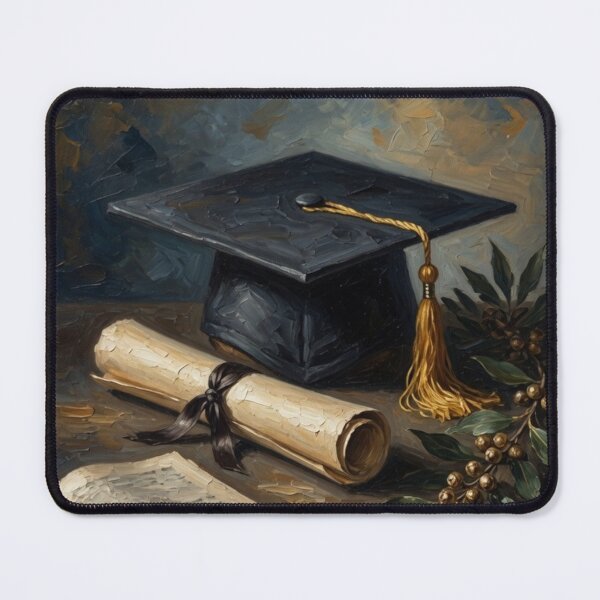 Item preview, Graduation Cap Diploma Book Oil Painting designed and sold by Pioneer Spirit Market.