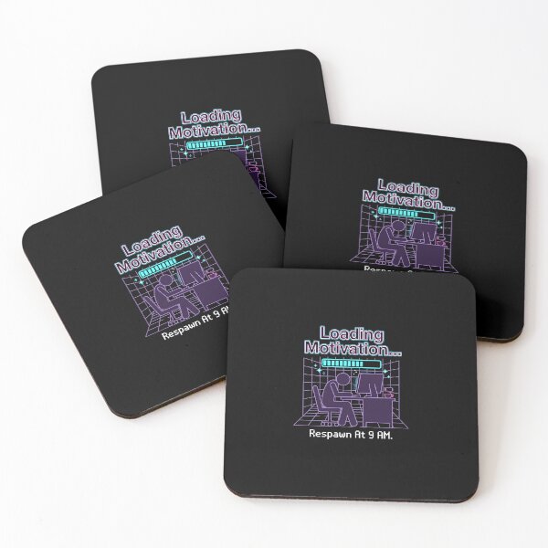 Item preview, Loading Motivation Respawn At 9 AM Neon Synthwave Computer Geek designed and sold by Fenay Designs.