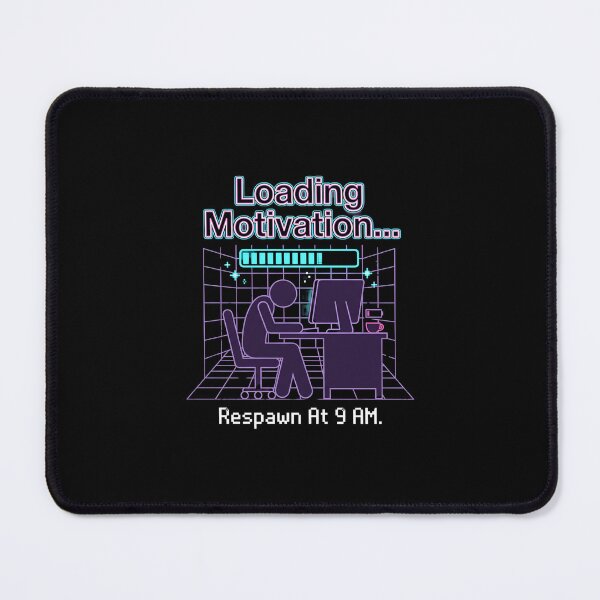 Item preview, Loading Motivation Respawn At 9 AM Neon Synthwave Computer Geek designed and sold by Fenay Designs.