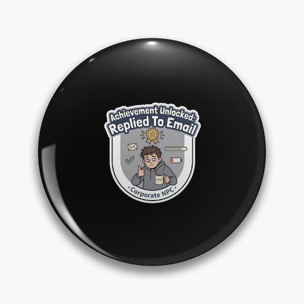 Item preview, Achievement Unlocked Replied To Email Corporate NPC Funny Quote designed and sold by Fenay Designs.
