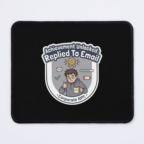 Item preview, Achievement Unlocked Replied To Email Corporate NPC Funny Quote designed and sold by Fenay Designs.