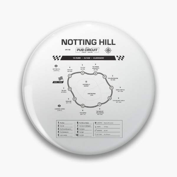 Item preview, Notting Hill Pub Circuit Heritage Map designed and sold by The Circuit Collection.