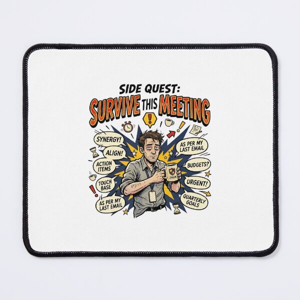 Item preview, Side Quest Survive This Meeting Funny Corporate Office Humor designed and sold by Fenay Designs.