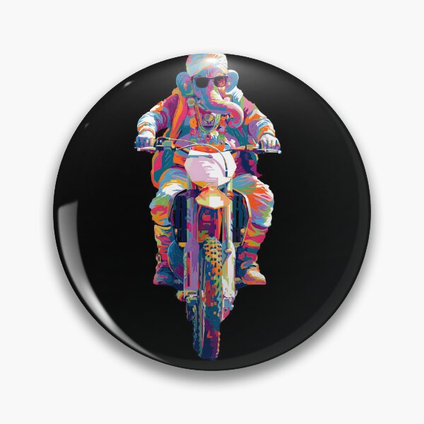 Item preview, Ganesha Riding Dirt Bike Biker Pop Art designed and sold by PANNARUK THAILAND.