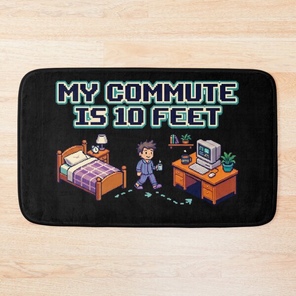 Item preview, My Commute Is 10 Feet Pixel Art Remote Work designed and sold by Fenay Designs.