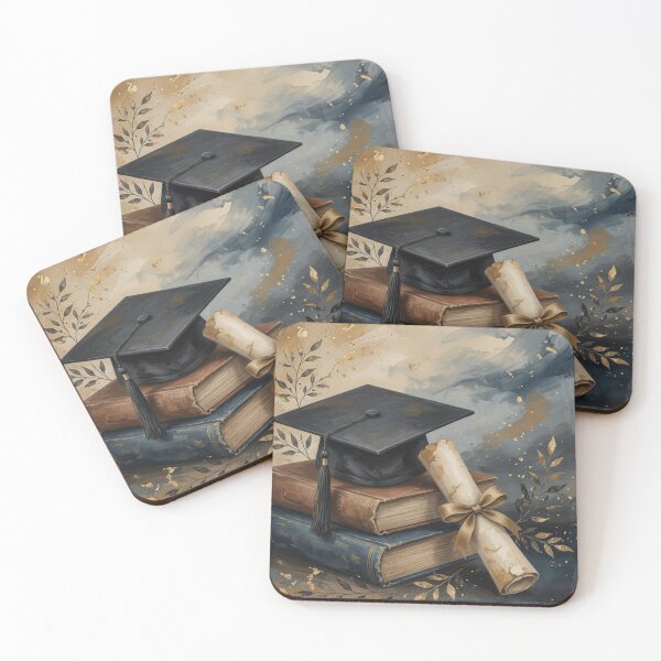 Aperçu de l'œuvre Graduation Cap Diploma Books Elegant Art créée et vendue par Pioneer Spirit Market.
