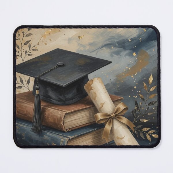 Item preview, Graduation Cap Diploma Books Elegant Art designed and sold by Pioneer Spirit Market.