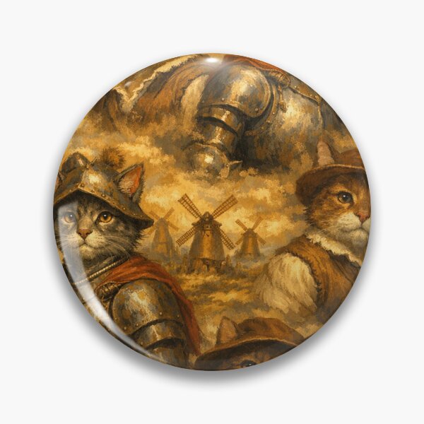 Item preview, Medieval Cat Knights in a Whimsical Windmill Realm designed and sold by ITSimagination.