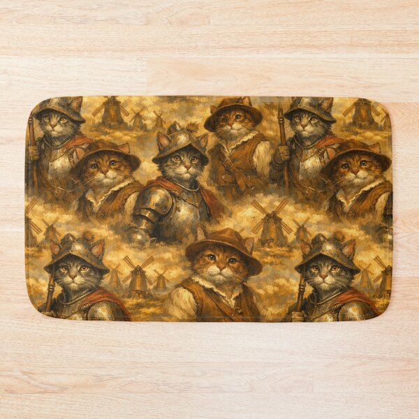 Item preview, Medieval Cat Knights in a Whimsical Windmill Realm designed and sold by ITSimagination.